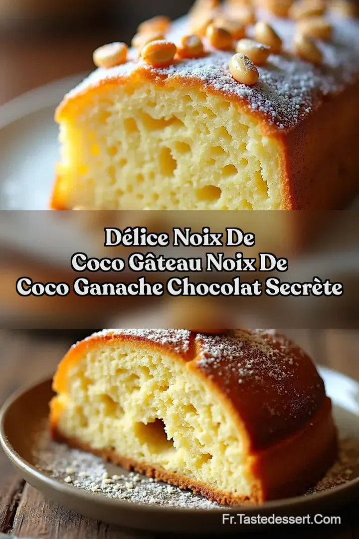 D&eacute;lice Noix de Coco G&acirc;teau Noix de Coco Ganache Chocolat Secr&egrave;te