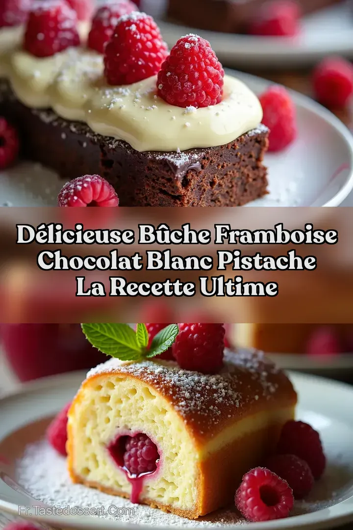 D&eacute;licieuse B&ucirc;che Framboise Chocolat Blanc Pistache La Recette Ultime