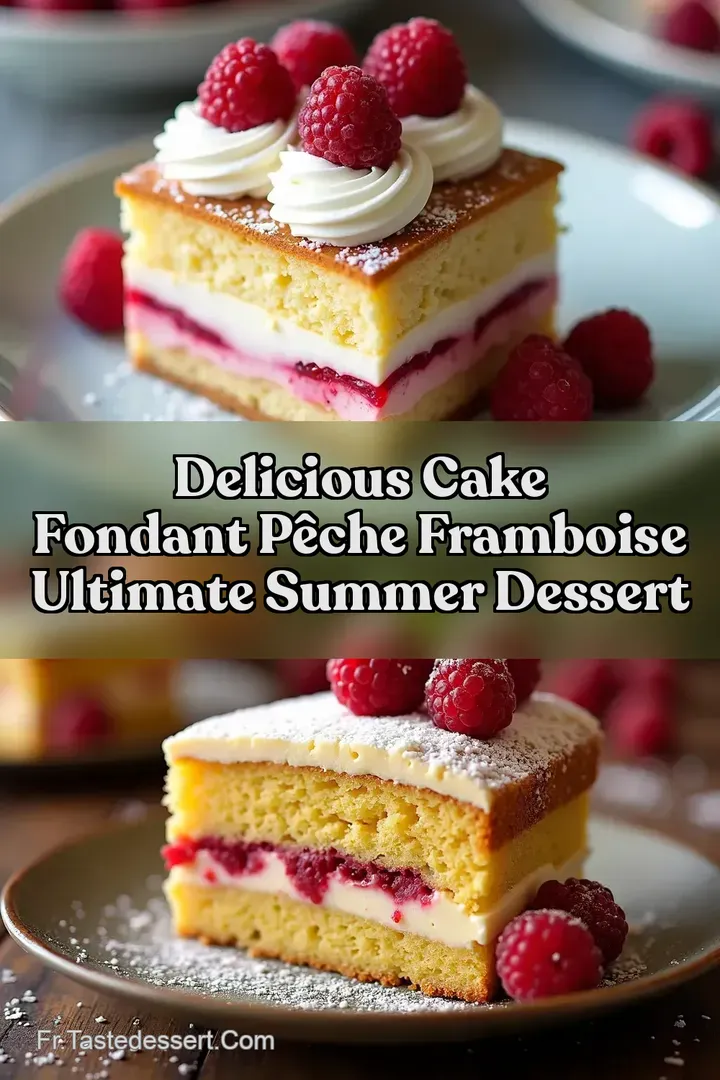 Delicious Cake Fondant P&ecirc;che Framboise Ultimate Summer Dessert