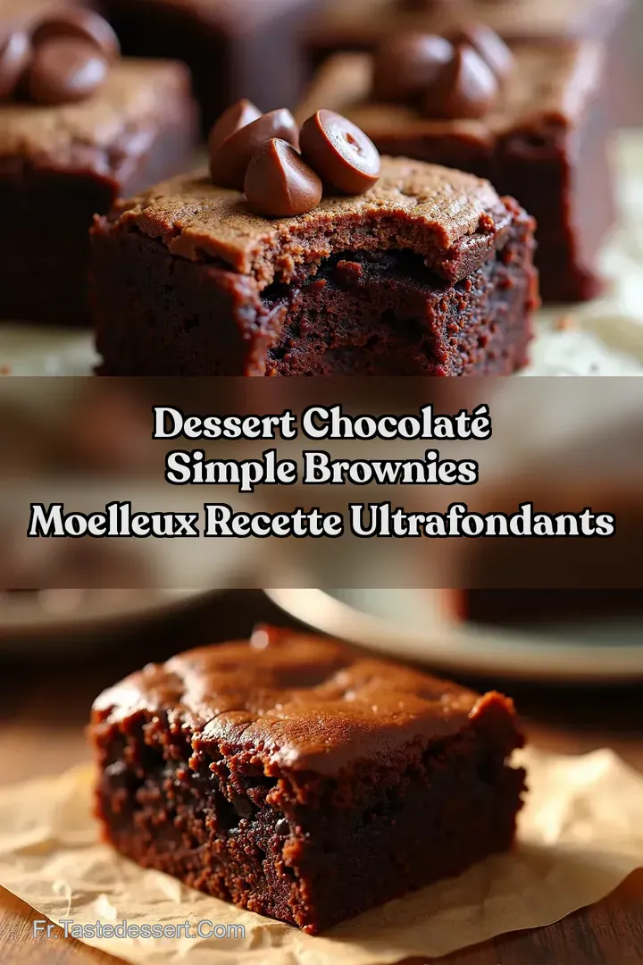 Dessert Chocolat&eacute; Simple Brownies Moelleux Recette UltraFondants