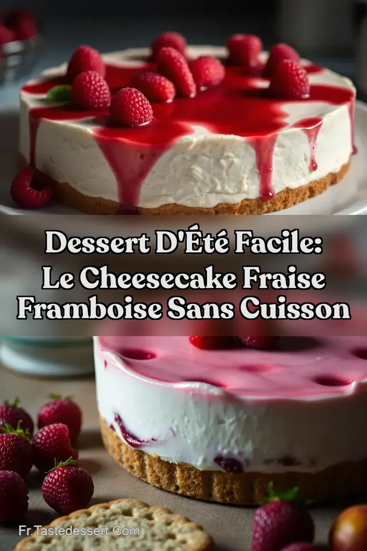 Dessert d &eacute;t&eacute; facile: Le Cheesecake Fraise Framboise SANS CUISSON