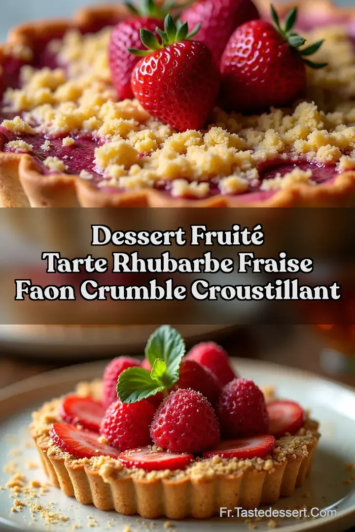 Dessert Fruit&eacute; Tarte Rhubarbe Fraise Faon Crumble Croustillant