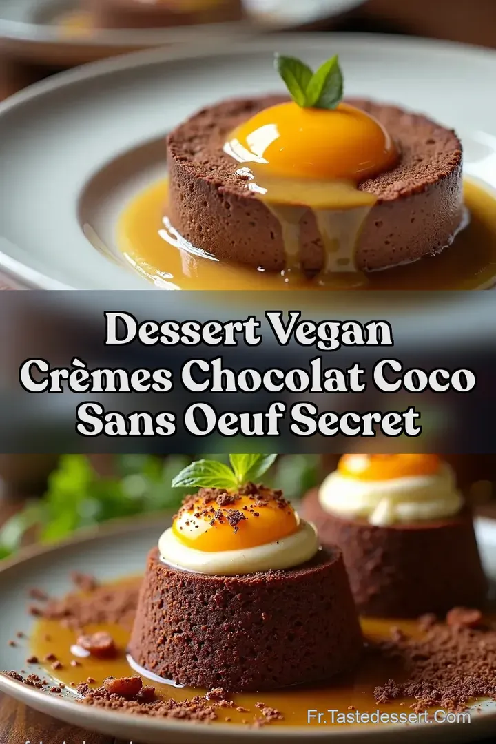 Dessert Vegan Cr&egrave;mes Chocolat Coco Sans Oeuf Secret