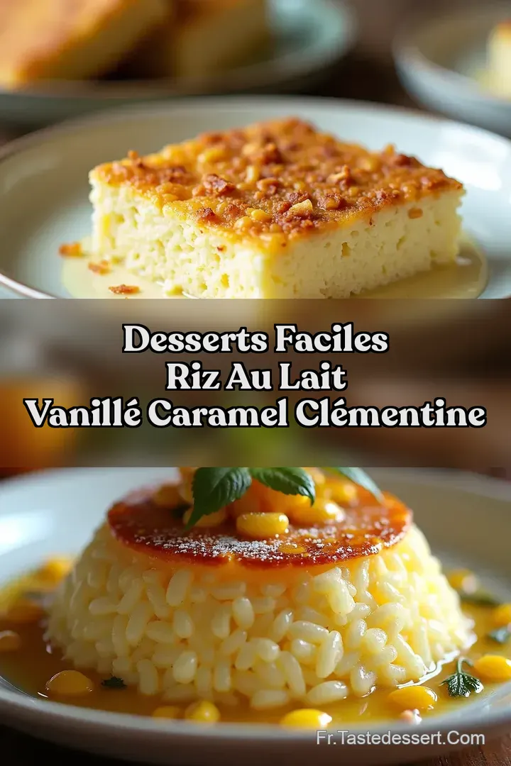 Desserts Faciles Riz au Lait Vanill&eacute; Caramel Cl&eacute;mentine