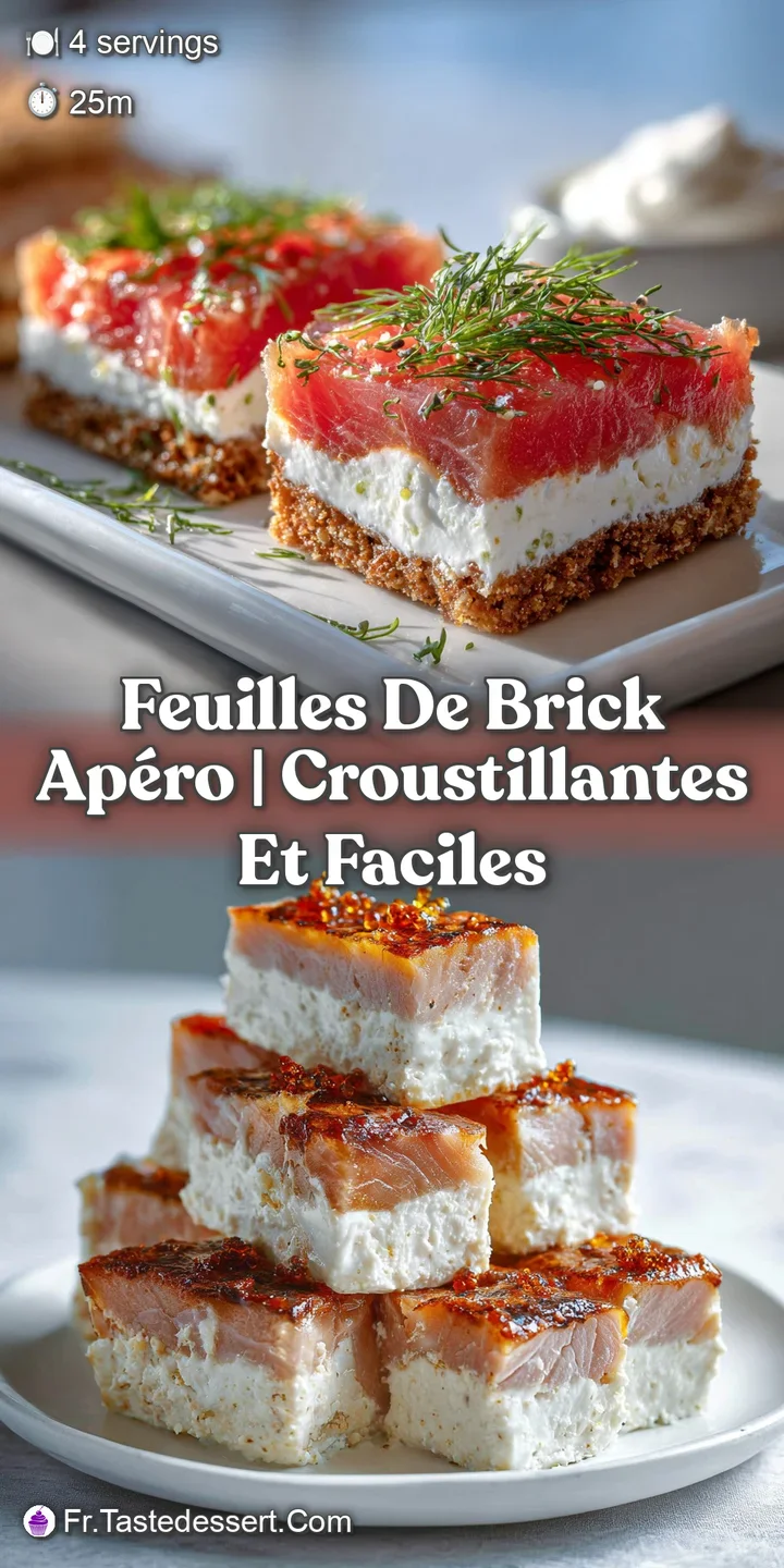 Close-up view of a perfectly crisp brick pastry, showing layers of flaky texture and a vibrant, inviting golden hue. A del...