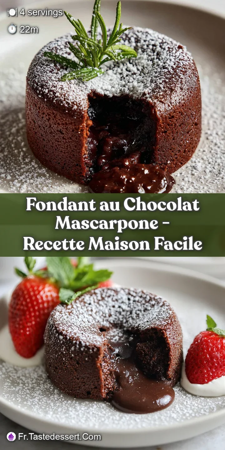 A close-up of a fudgy chocolate cake, its center revealing a glossy, molten flow.