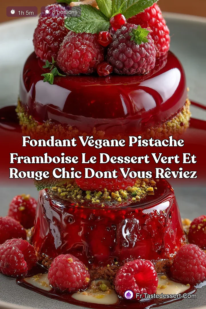 Fondant V&eacute;gane Pistache Framboise Le dessert Vert et Rouge Chic dont vous r&ecirc;viez