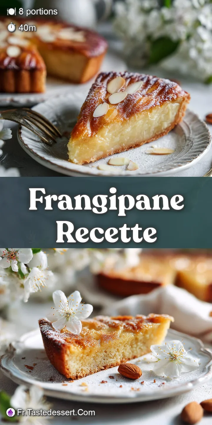 Close-up of a frangipane tart with caramelized edges. Focus on the texture of the sliced almonds and rich, golden color.