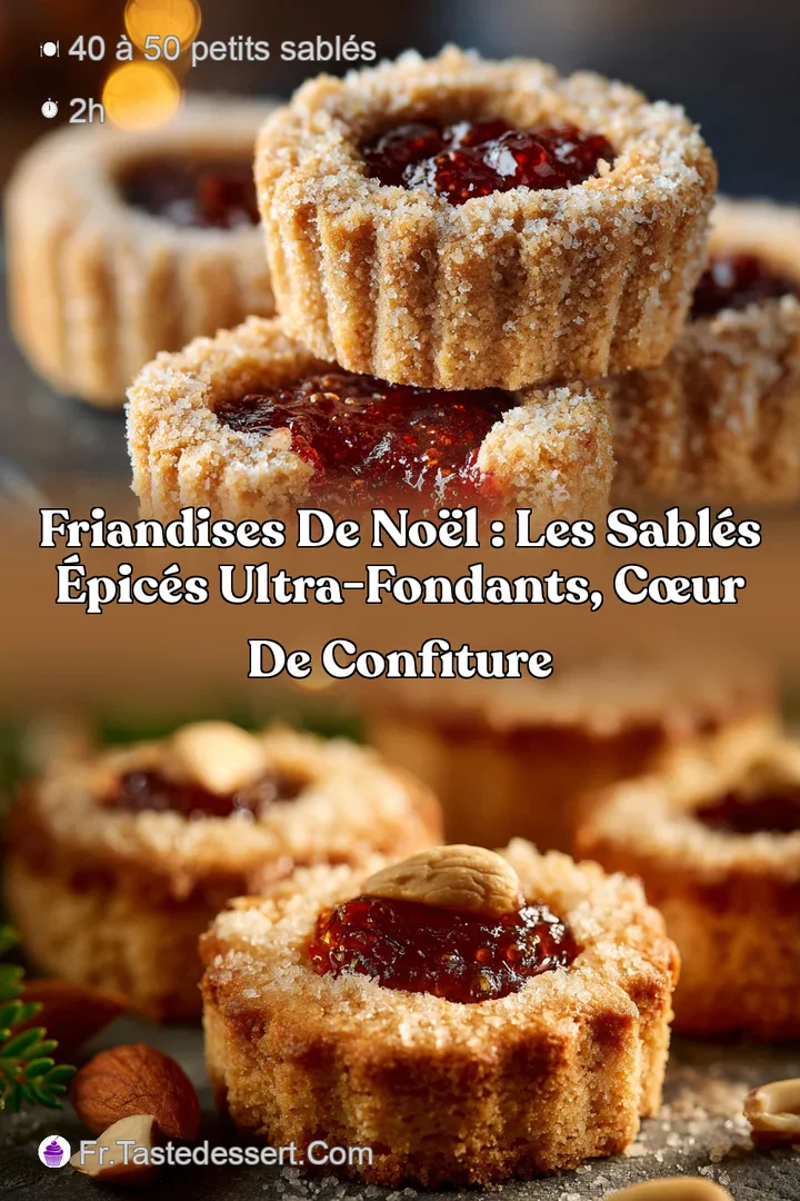 Friandises de No&euml;l : Les sabl&eacute;s &eacute;pic&eacute;s ultra-fondants c&oelig;ur de confiture