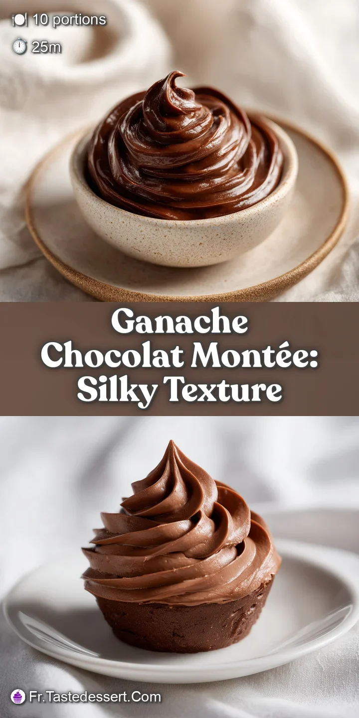 Close-up reveals the intense shine and smooth texture of this decadent chocolate ganache. A luscious, tempting dessert.