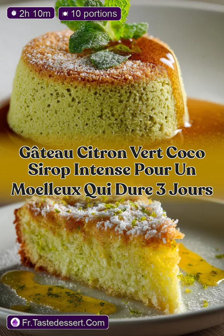 G&acirc;teau citron vert coco Sirop intense pour un moelleux qui dure 3 jours