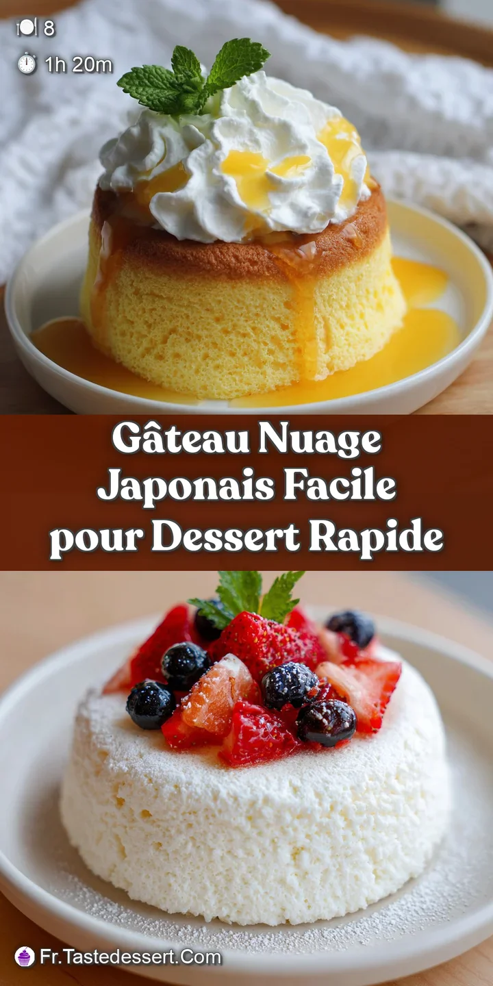 Close-up of soft, airy Japanese cloud cake. Visible steam rising, with a slight golden crust and pillowy soft interior tex...