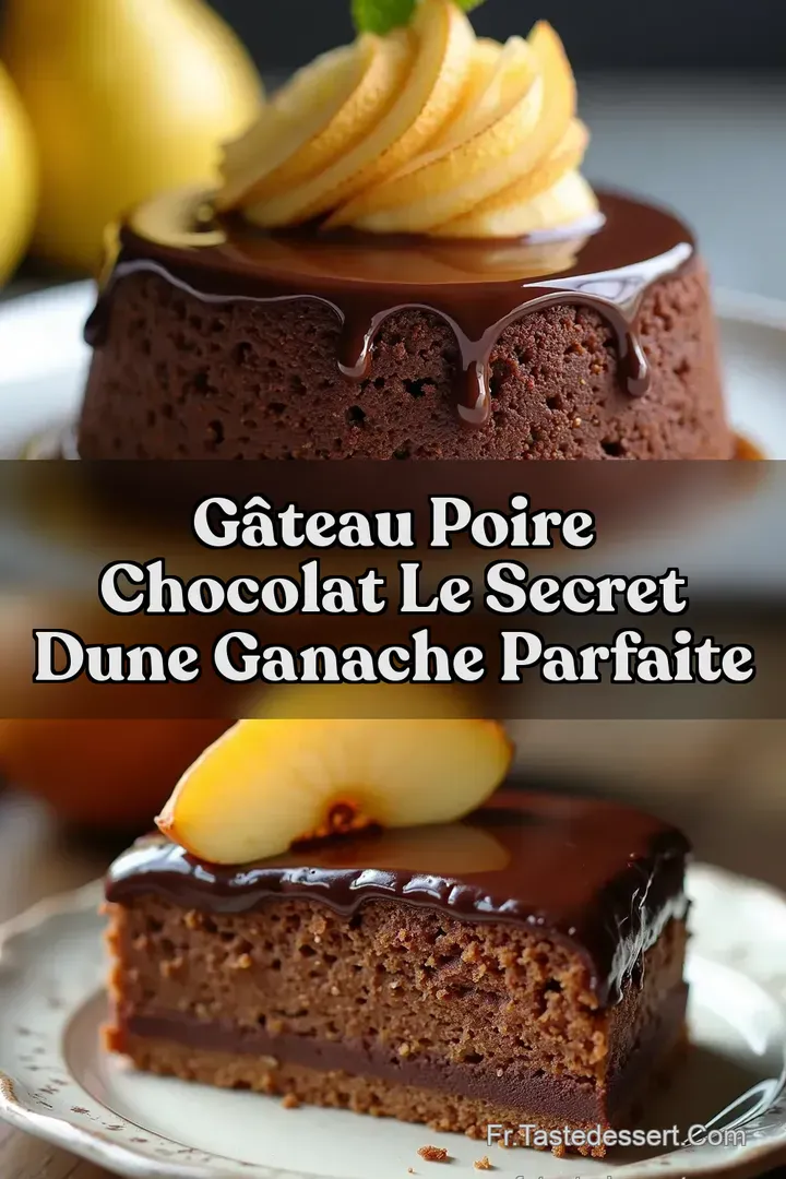 G&acirc;teau Poire Chocolat Le Secret dune Ganache Parfaite