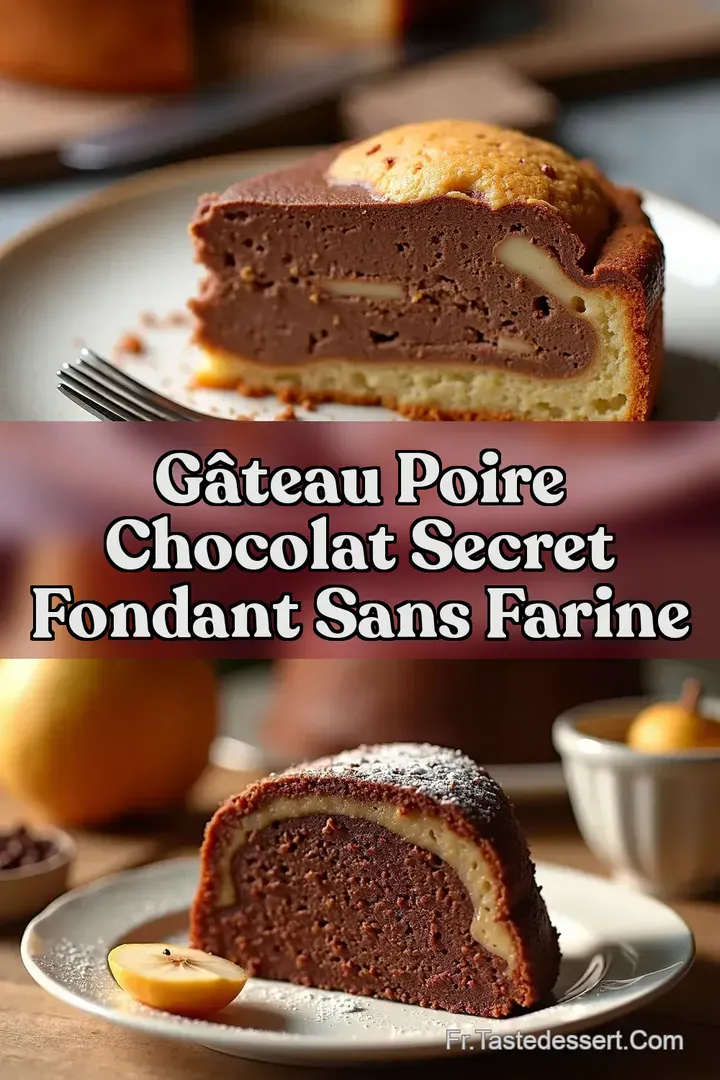 G&acirc;teau Poire Chocolat Secret Fondant Sans Farine
