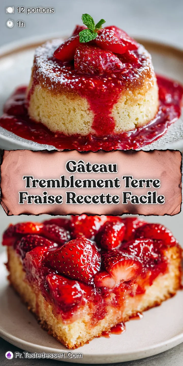 Close-up of glistening fresh strawberries nestled on a decadent chocolate cake, hinting at a rich and moist texture.