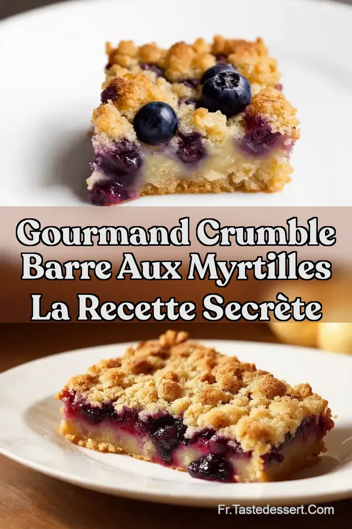 Gourmand Crumble Barre aux Myrtilles La recette secr&egrave;te