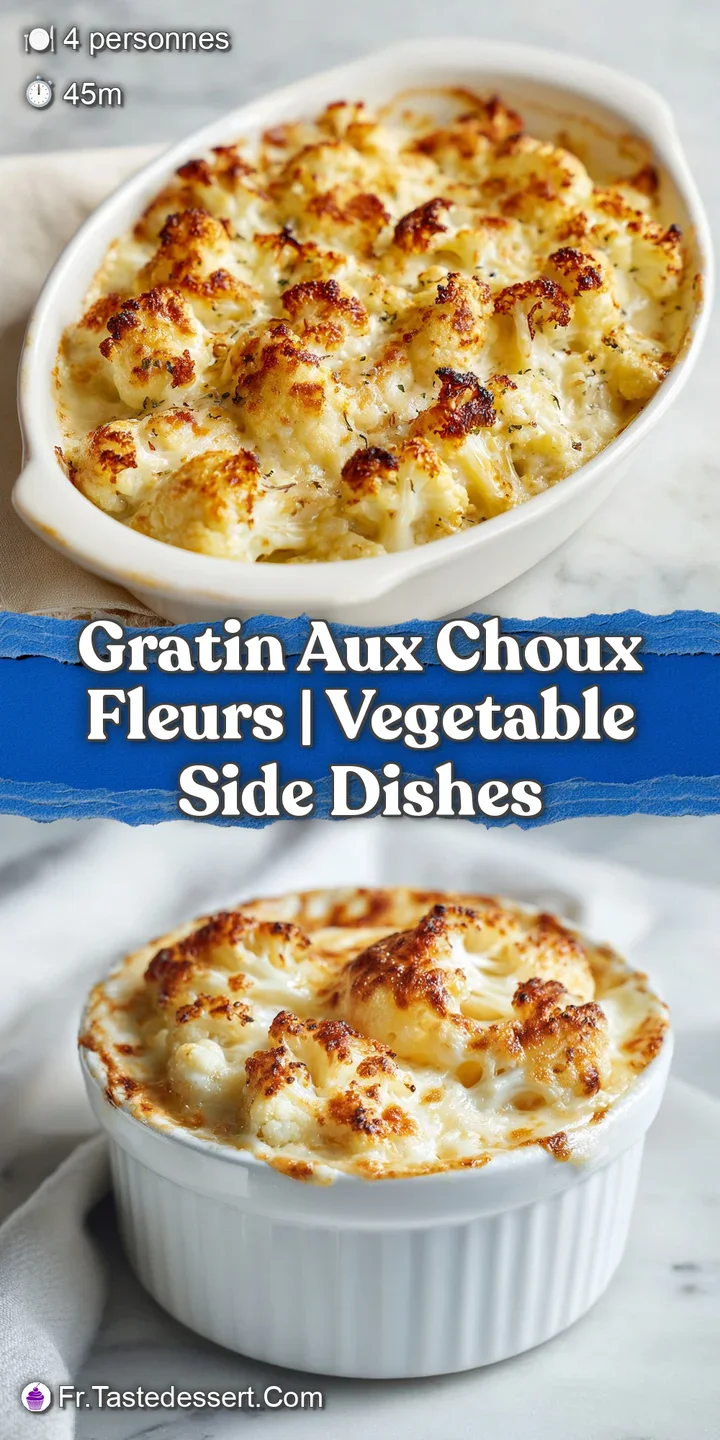 Macro shot of gooey melted cheese stretching over tender cauliflower florets in a rich, velvety white sauce.