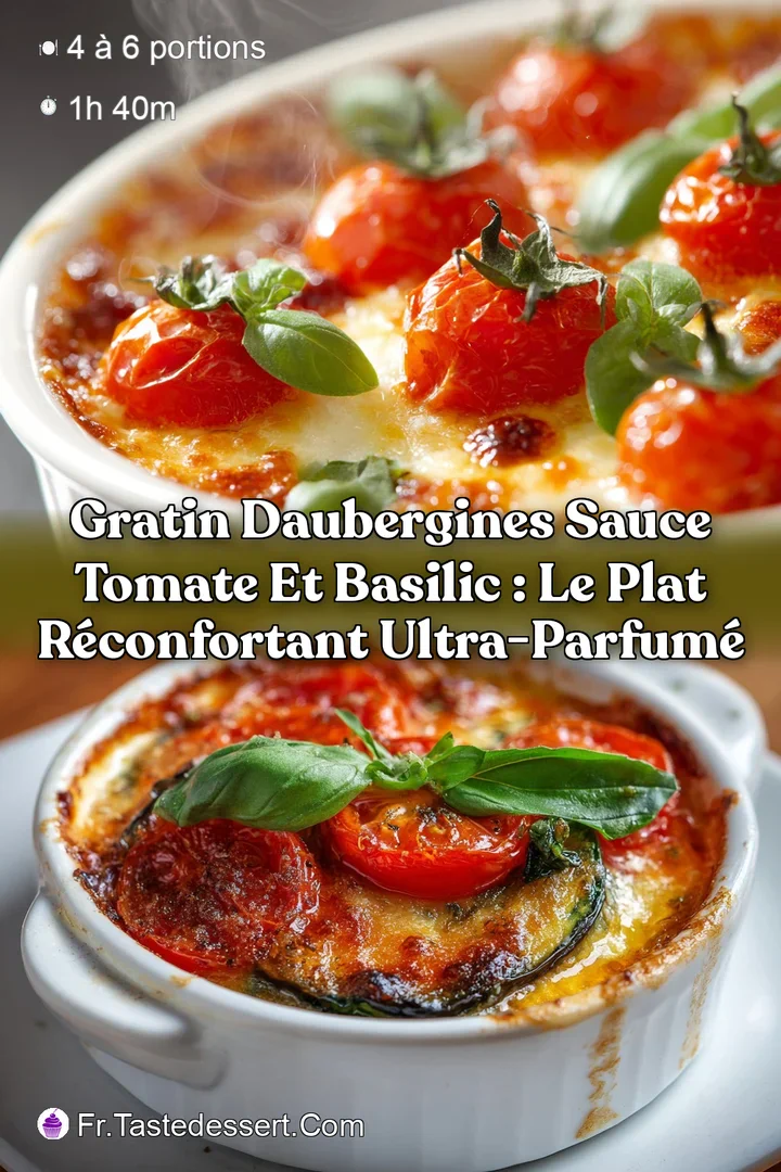 Gratin daubergines sauce tomate et basilic : Le plat r&eacute;confortant ultra-parfum&eacute;