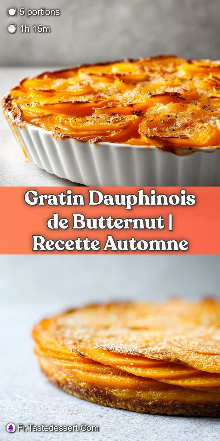 Gros plan sur des couches de courge orange tendre et cr&eacute;meuse, surmont&eacute;es d'un fromage gratin&eacute; et dor&eacute; et fumant.