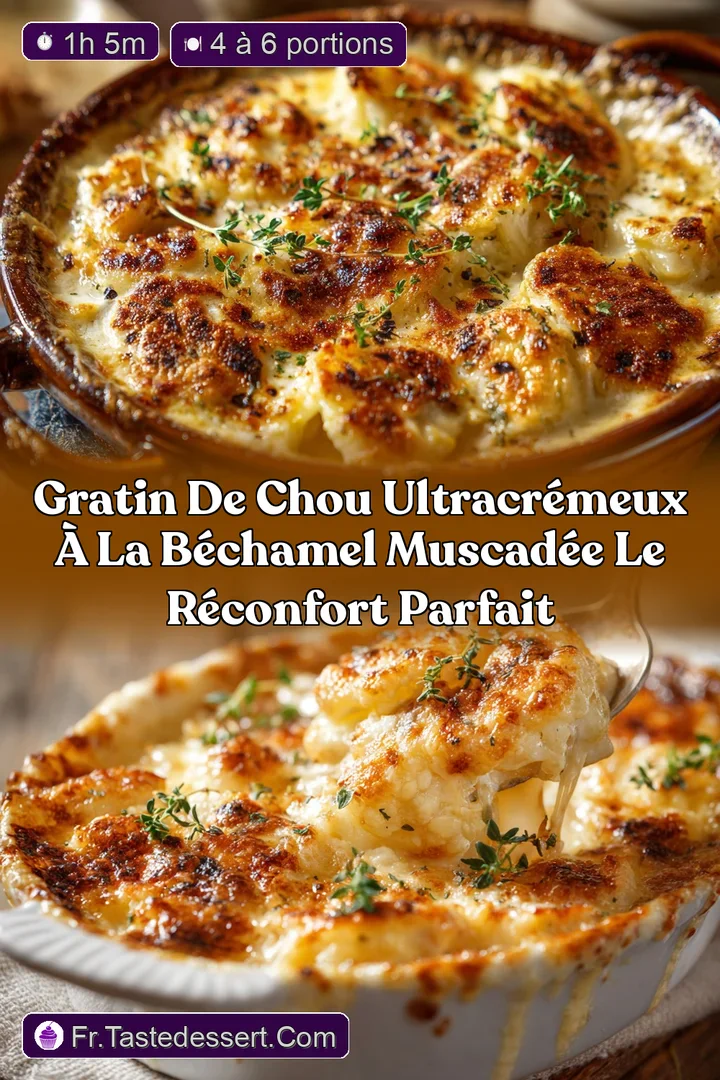 Gratin de chou ultracr&eacute;meux &agrave; la b&eacute;chamel muscad&eacute;e le r&eacute;confort parfait