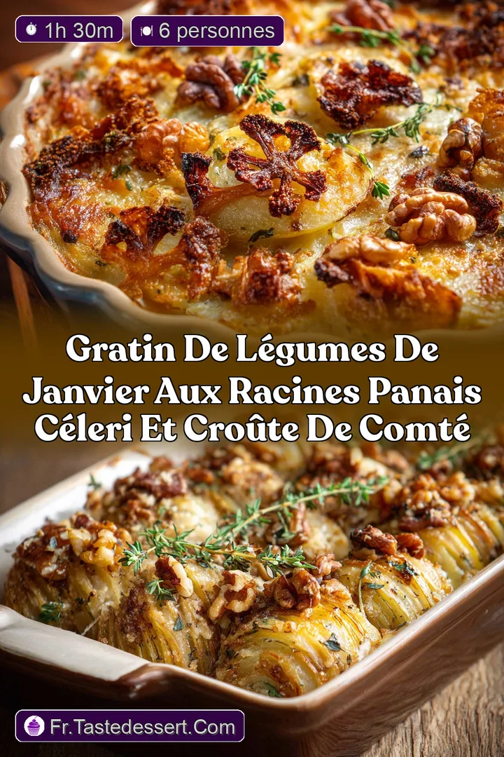 Gratin de l&eacute;gumes de Janvier aux Racines Panais C&eacute;leri et Cro&ucirc;te de Comt&eacute;