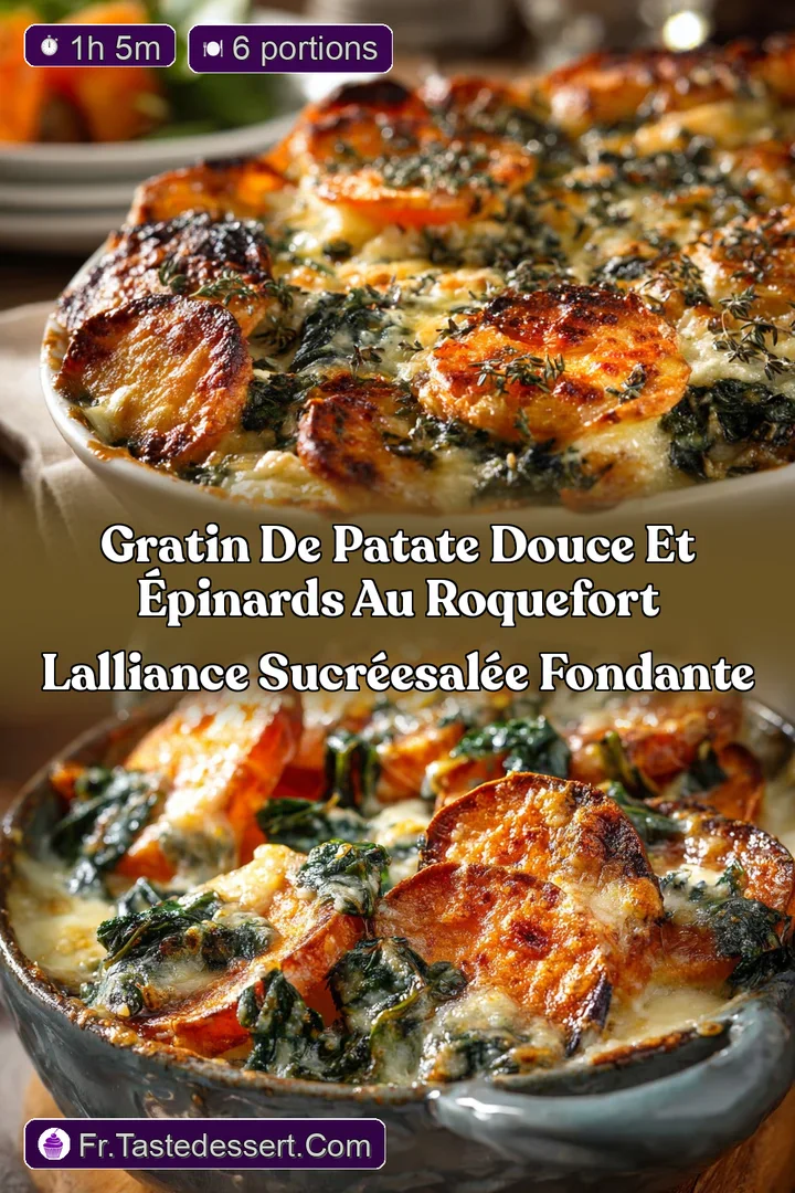 Gratin de patate douce et &eacute;pinards au roquefort lalliance sucr&eacute;esal&eacute;e fondante