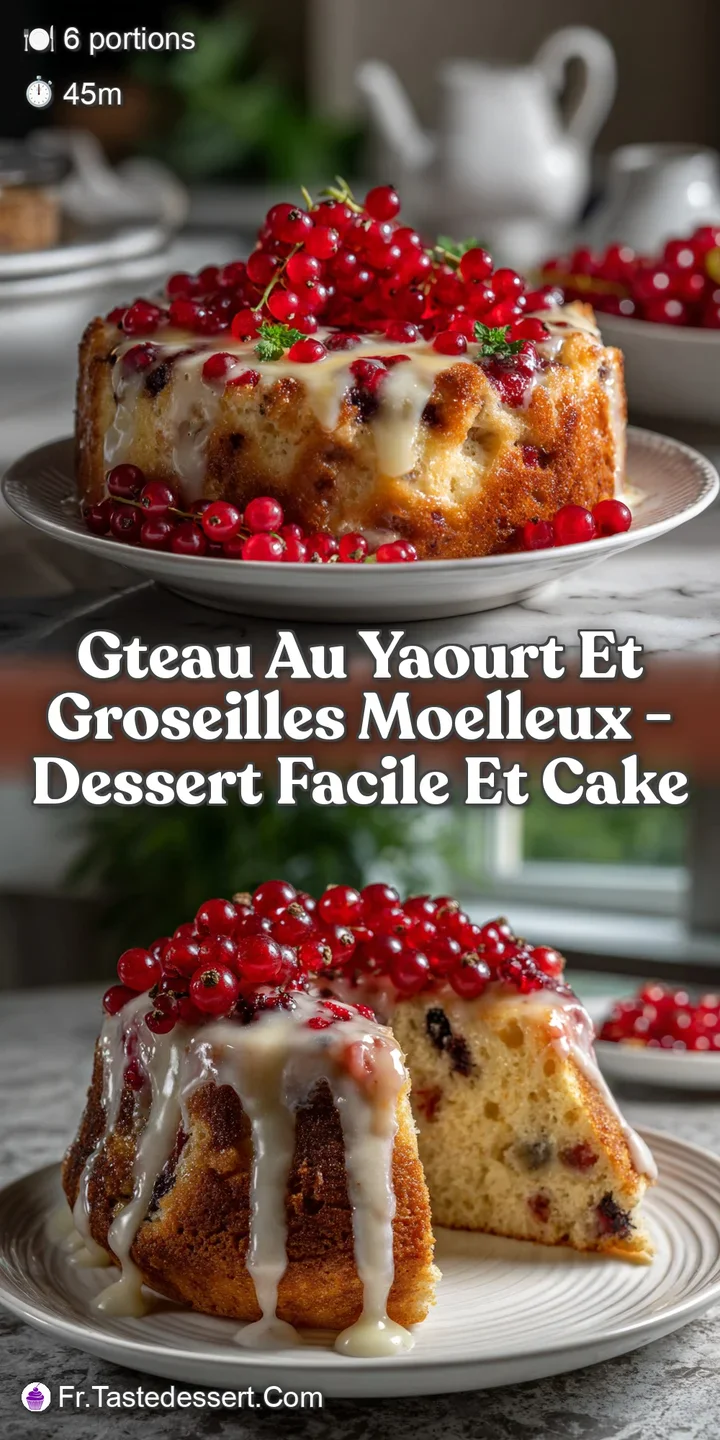 Gteau Au Yaourt Et Groseilles Moelleux - Dessert Facile et Cake