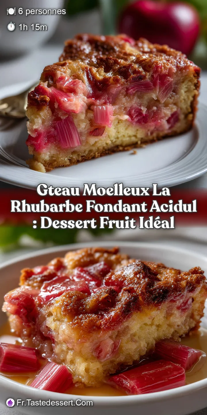 Gteau moelleux la rhubarbe fondant acidul : Dessert Fruit Id&eacute;al