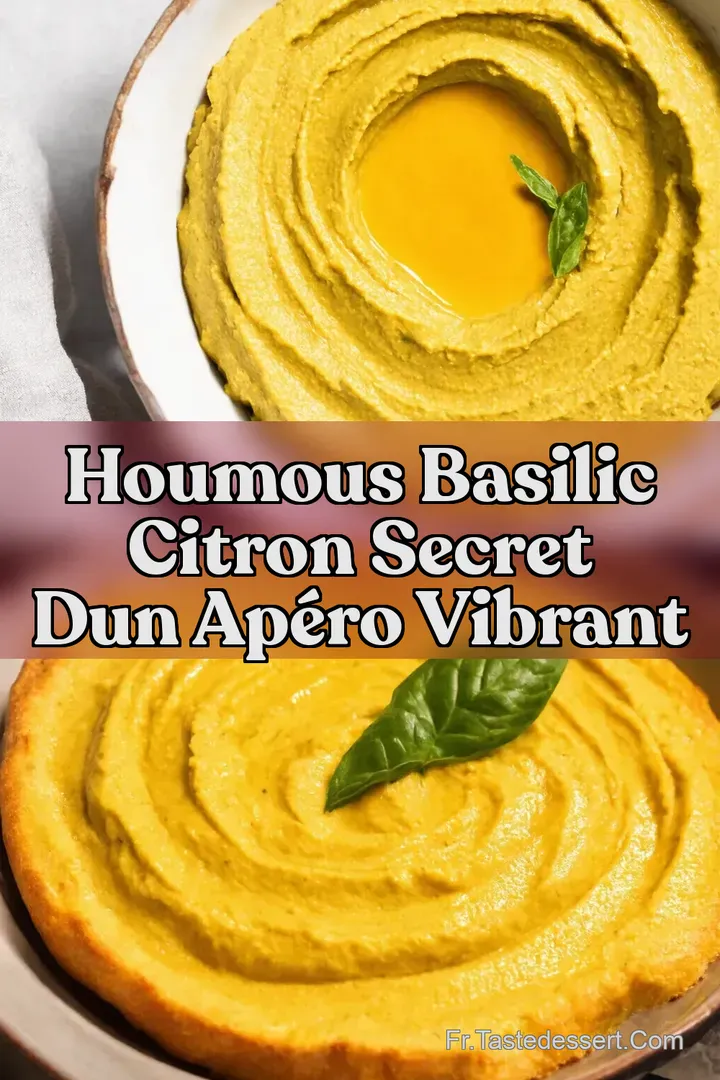 Houmous Basilic Citron Secret dun Ap&eacute;ro Vibrant