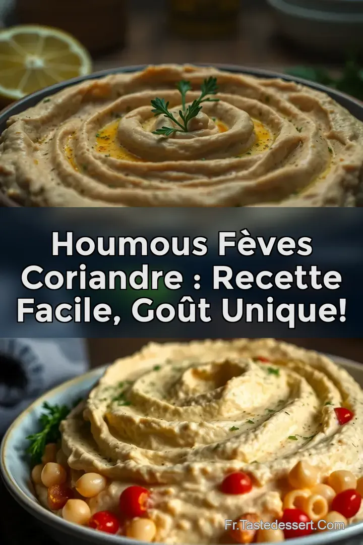 Houmous F&egrave;ves Coriandre : Recette Facile Go&ucirc;t Unique!