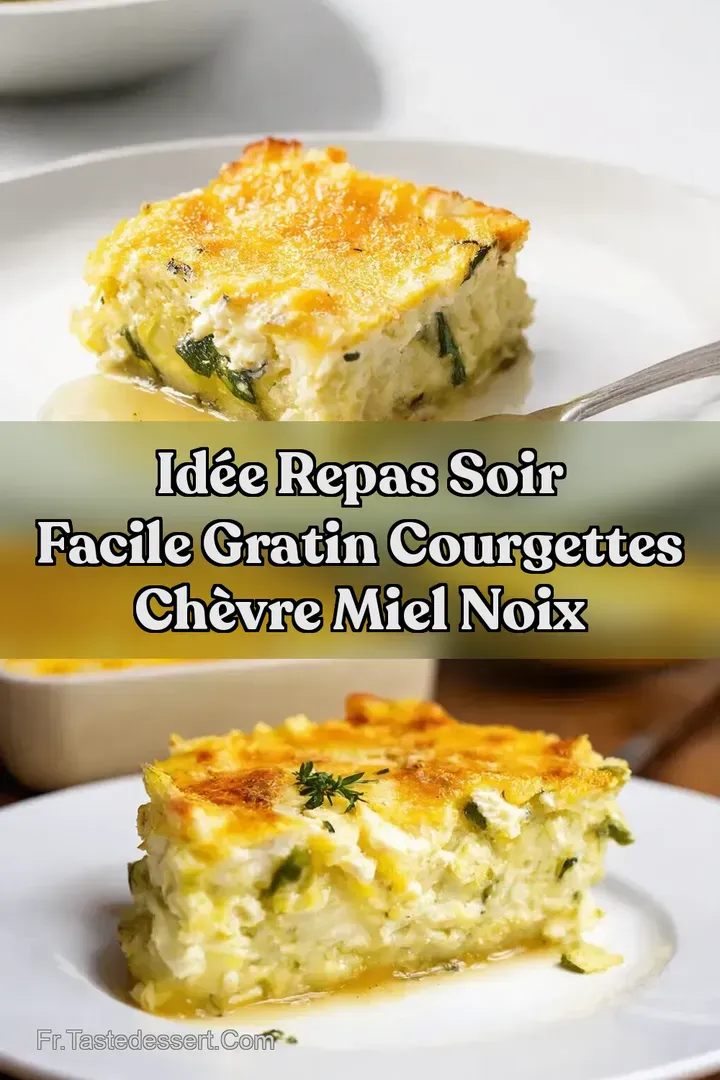 Id&eacute;e repas soir facile Gratin Courgettes Ch&egrave;vre Miel Noix