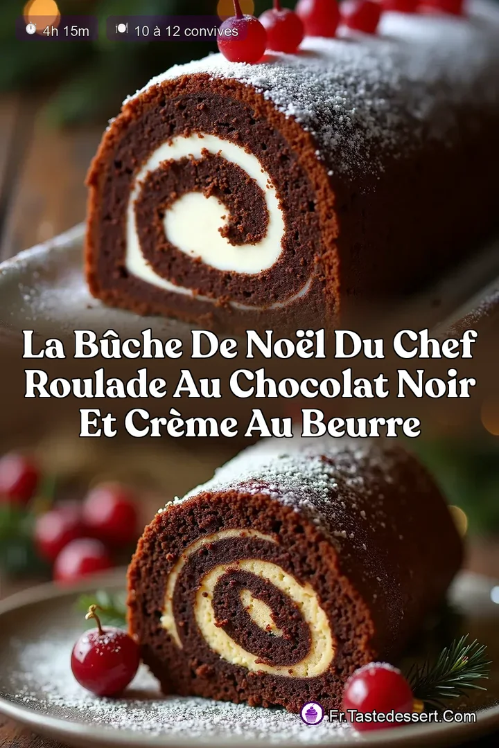 La B&ucirc;che de No&euml;l du Chef Roulade au Chocolat Noir et Cr&egrave;me au Beurre