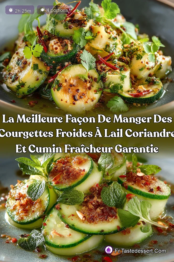 La meilleure fa&ccedil;on de manger des Courgettes froides &agrave; lail coriandre et cumin fra&icirc;cheur garantie