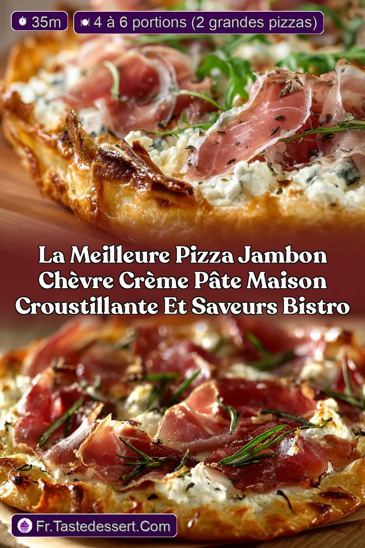 La meilleure Pizza Jambon Ch&egrave;vre Cr&egrave;me P&acirc;te maison croustillante et saveurs bistro