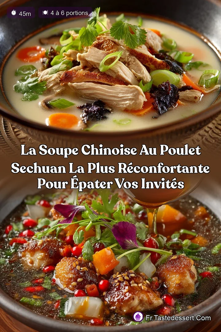 La Soupe chinoise au poulet Sechuan la plus r&eacute;confortante pour &eacute;pater vos invit&eacute;s