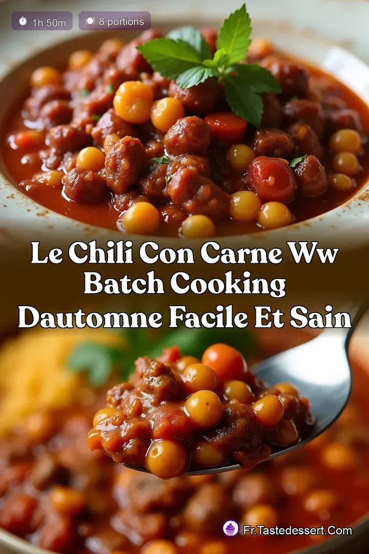 Le Chili Con Carne WW Batch Cooking dAutomne Facile et Sain