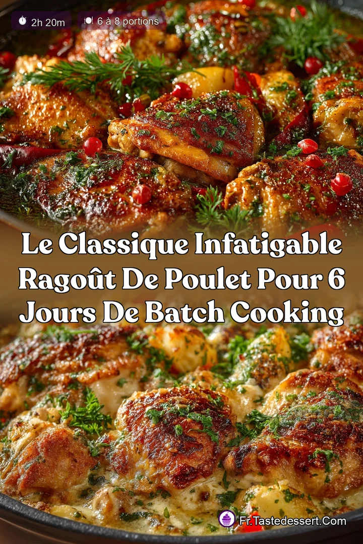 Le Classique Infatigable Rago&ucirc;t de Poulet pour 6 jours de Batch Cooking
