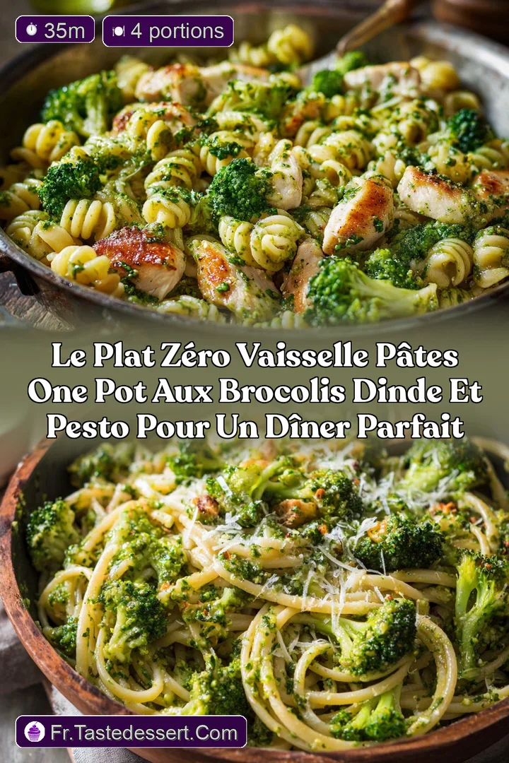 Le Plat Z&eacute;ro Vaisselle P&acirc;tes One Pot aux brocolis dinde et pesto pour un d&icirc;ner parfait