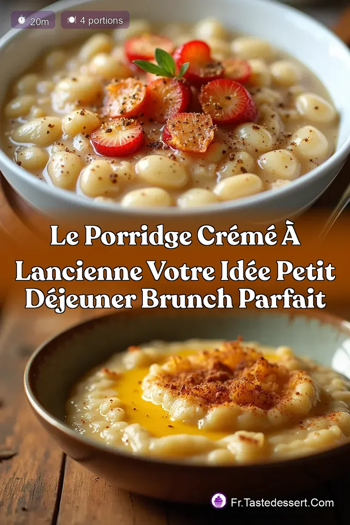 Le Porridge Cr&eacute;m&eacute; &agrave; lAncienne Votre Id&eacute;e Petit D&eacute;jeuner Brunch Parfait