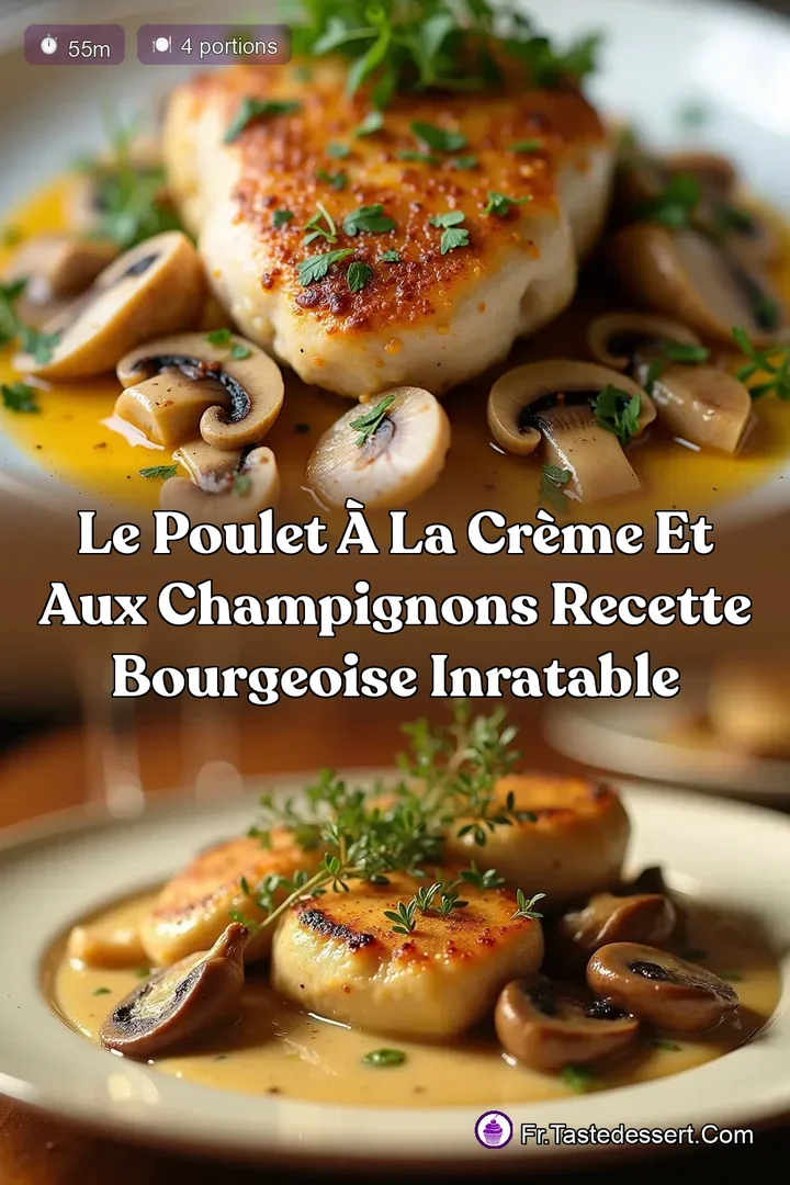 Le Poulet &agrave; la Cr&egrave;me et aux Champignons Recette Bourgeoise Inratable