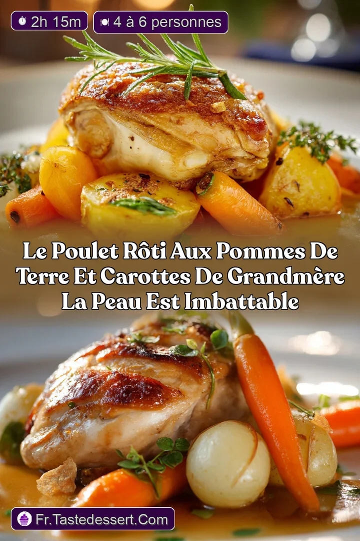 Le Poulet R&ocirc;ti aux Pommes de Terre et Carottes de GrandM&egrave;re La Peau est Imbattable