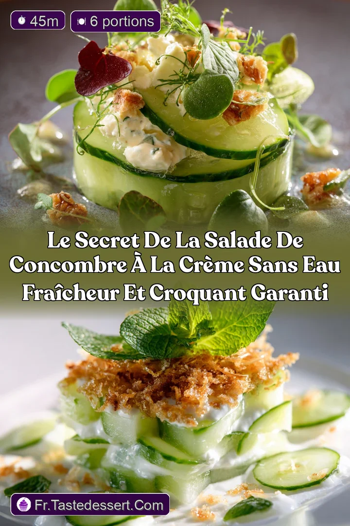 Le secret de la salade de concombre &agrave; la cr&egrave;me sans eau fra&icirc;cheur et croquant garanti
