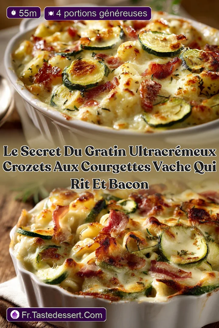Le secret du gratin ultracr&eacute;meux Crozets aux courgettes vache qui rit et bacon