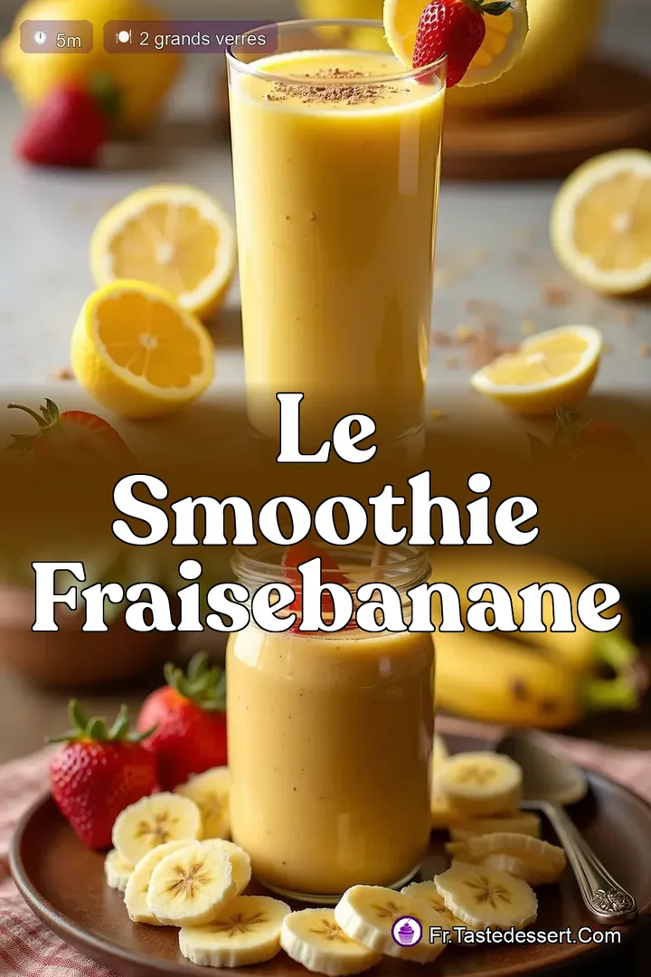 Recette Smoothie FraiseBanane Le Petit D&eacute;jeuner Fran&ccedil;ais Ultime - Taste Dessert France