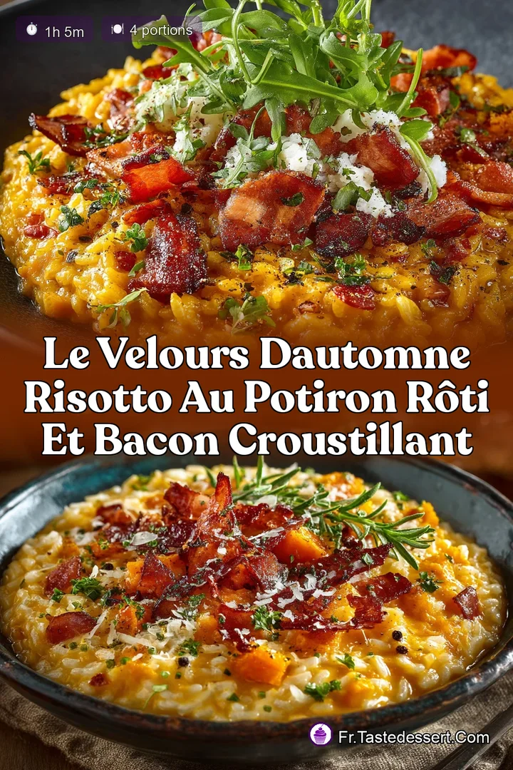 Le Velours dAutomne Risotto au Potiron R&ocirc;ti et Bacon Croustillant