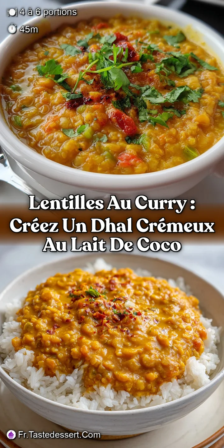Lentilles Au Curry : Cr&eacute;ez un Dhal Cr&eacute;meux au Lait de Coco
