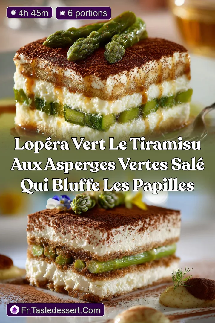 LOp&eacute;ra Vert Le Tiramisu aux Asperges Vertes sal&eacute; qui bluffe les papilles