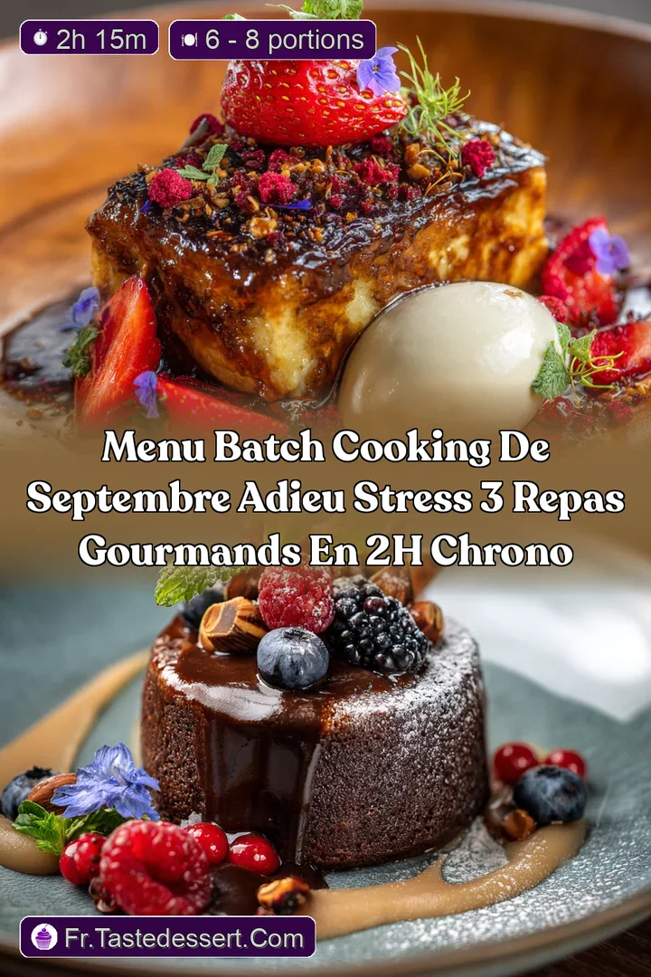 Menu Batch Cooking de Septembre Adieu stress 3 Repas Gourmands en 2H Chrono