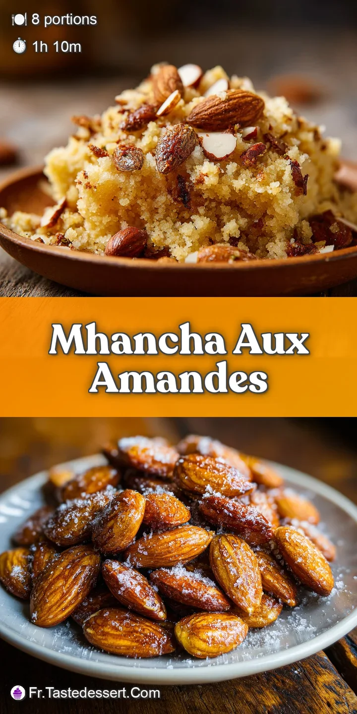 Close-up of Mhancha, layers of flaky pastry, rich almond filling visible, drizzled with honey, tempting view of a Moroccan...