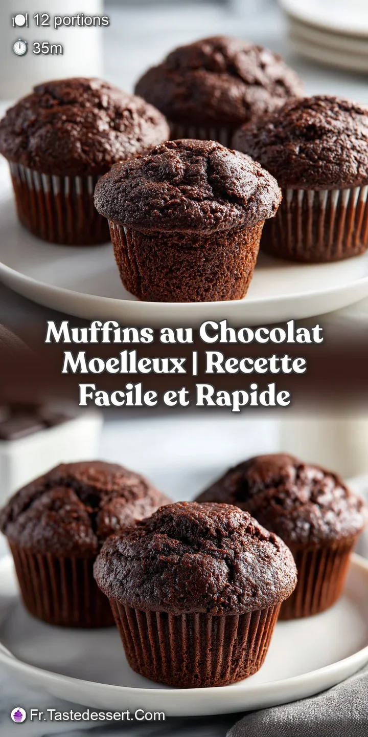 A deep, dark chocolate muffin cracked open, revealing a gooey, melted center and tender crumb.